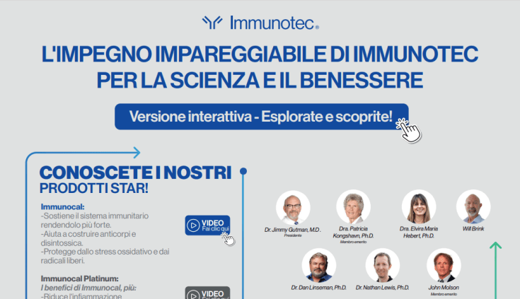 L’IMPEGNO IMPAREGGIABILE DI IMMUNOTEC PER LA SCIENZA E IL&nbsp;BENESSERE